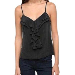 UO silence + noise Silk Ruffle Black Cami - M